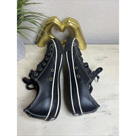CONVERSE All-Star EUROPEAN Leather Black Low 1J858 Women's US 8.5 Men’s 6.5 - Picture 3 of 9